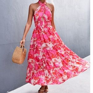 Flower Halter Dress